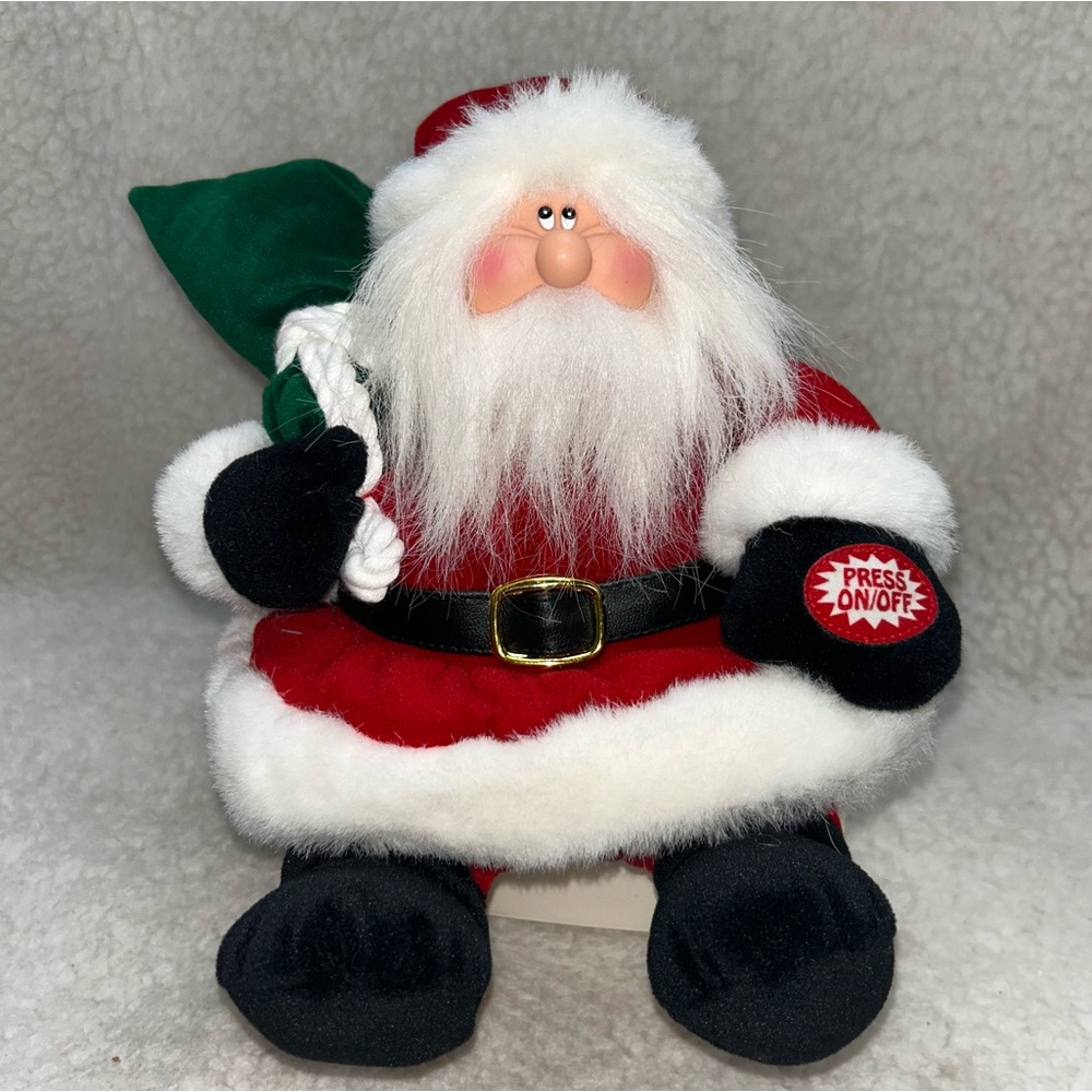 Main Joy Limited 7" x 7" singing Santa Claus Vintage Hong Kong loud singing